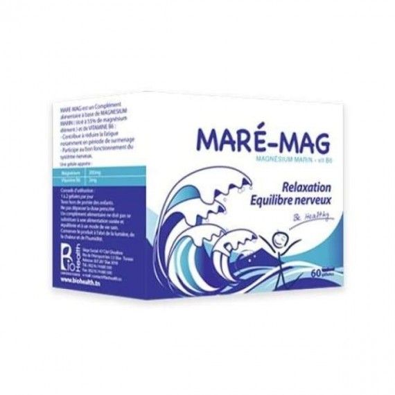 Complément alimentaire - magnésium marin - Vit B6 - Maré Mag - 60 gélules