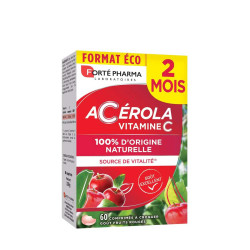 Complément alimentaire - vitamine C - Forté Pharma Acérola - 60 comprimés à croquer