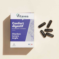 Complément alimentaire - ballonnement - microbiote - Vitavea Confort Digestif - 45 gélules