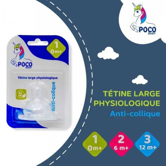 Tétine large physiologique - Poco Baby - 0mois+