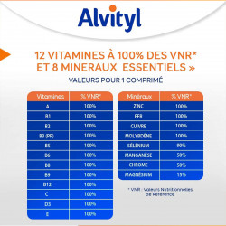 Complément alimentaire vitalité immunité - 12 vitamines et 8 minéraux - Dès 6 ans - Alvityl - 40 gélules