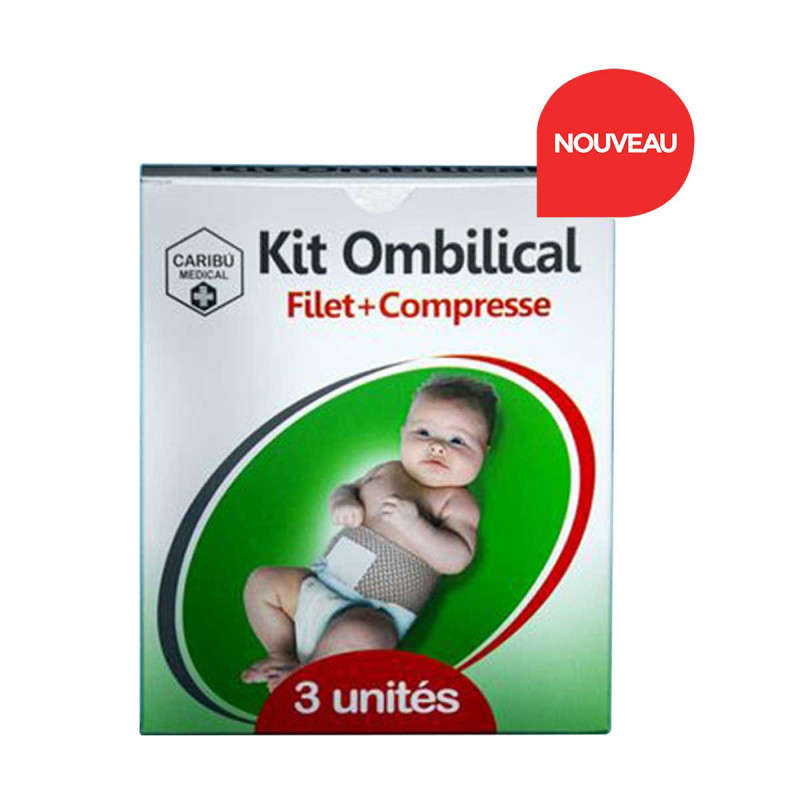 Kit ombilical - filet + compresse - Caribu Medical - 3 unités