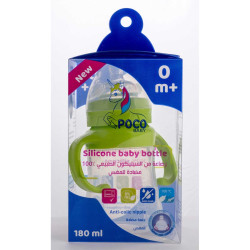 Biberon en silicone anti-colique - Poco baby - vert - 0 mois+ - 180ml