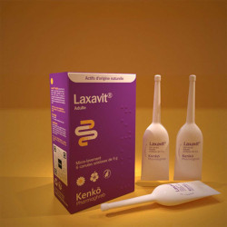 Micro-lavement anti-constipation - adultes - Kenko Laxavit - 6 canules unidoses de 9g