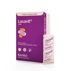 Micro-lavement anti-constipation - adultes - Kenko Laxavit - 6 canules unidoses de 9g
