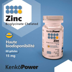 Complément alimentaire Zinc - KenkoPower - 60 gélules