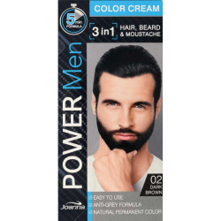 Coloration cheveux homme - Joanna Power Men Color 3en1 - réf 02 Maron foncé