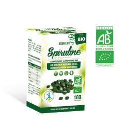 Complément alimentaire spiruline Bio - Eden life - 180 comprimés